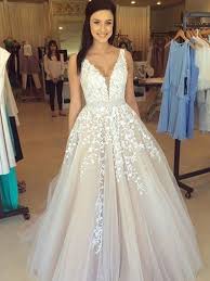 Elegant A Line V Neck Lace Wedding Dresses Lace Prom Dresses Formal Dresses Champagne Prom Dress Prom Dresses Ball Gown Prom Dresses Lace