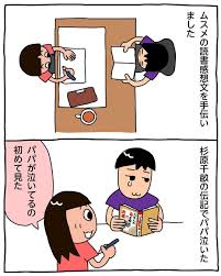 ムスメの読書感想文を手伝った杉原千畝の伝記でパパ泣いた 昨日のハイライト comics illustration peanuts comics