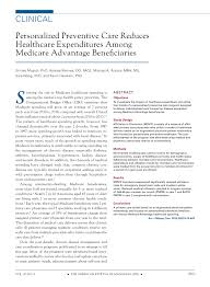 Pdf Personalized Preventive Care Reduces Healthcare