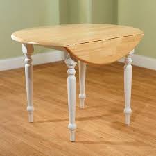 Tms Round Drop Leaf Dining Table White Natural Walmart Com Dining Table Drop Leaf Table Dining Table With Leaf