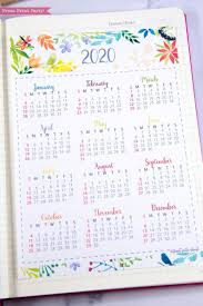 2020 Calendar Template Printable Watercolor Bullet Journal Etsy In 2020 Bullet Journal Yearly Bullet Journal Printables Journal
