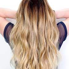 Seamless Dark Shadow Root Into Warm And Golden Blonde Balayage Ends Dark Roots Blonde Hair Golden Blonde Balayage Hair Shadow