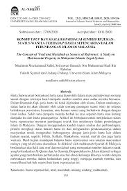 In fact, this practice is in line with the existence of malay custom especially adat perpatih and adat temenggung. Pdf Konsep Uruf Dan Maslahah Sebagai Sumber Rujukan Status Wanita Terhadap Harta Sepencarian Dalam Perundangan Islam Di Malaysia