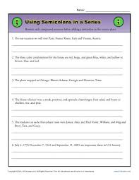 Not All Series Are Created Equal These Need Semicolons Grammar Worksheets Semicolon Text Features Worksheet
