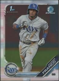 Signed with the tampa bay rays as an international free agent out of the dominican ss wander franco assigned to durham bulls from rays alternate training site. Future Watch Wander Franco Rookie Baseball Cards Rays Go Gts
