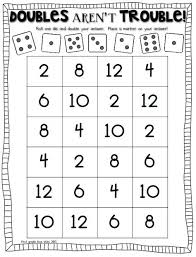 Black And White Cool Math Game Freebielicious Doubles Aren T Trouble Math Facts Math Fact Fluency Learning Math