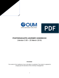 Bhd, a consortium of 11 malaysian public universities. Student Handbook Postgraduate Open University Malaysia 25 March 2019 V3 00 Thesis Postgraduate Education