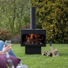 La hacienda large steel firepit with pedestal stand. Jersey Xl Black Garden Fireplace To Make A Cosy Atmosphere