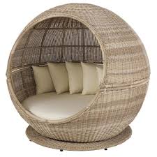 Schnelle lieferung große auswahl garantierte sicherheit. Rundes Gartenbett Aus Harzgeflecht Mit Ecrufarbenen Kissen Sardaigne Maisons Du Monde