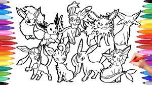 It can evolve into a variety of forms. Pokemon Coloring Pages Eevee Evolution Pokemon Coloring Book Fun Art For Kids Youtube