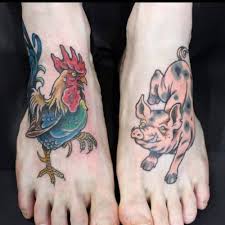 The pig and the rooster by twocoil findery. Traditional Sailor Tattoo Rooster And Pig