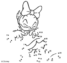 Unisci I Puntini Per Bimbi Con Disney Paperina Disegni Da Colorare Disney Puntinismo