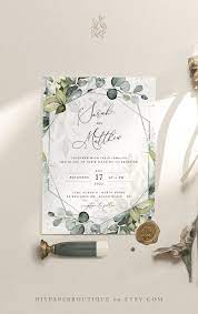 Pin By Vika On Stickers In 2021 Geometric Wedding Invitation Bohemian Wedding Invitations Greenery Wedding Invitations