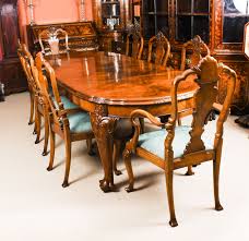 A Fabulous Antique Queen Anne Revival Burr Walnut Dining Set Comprising A Burr Walnut Dining Table And Antique Dining Tables Dining Table Dining Table Chairs