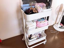 ikeaのキッチンワゴン ロースコグ が赤ちゃんグッズ収納に超おすすめ 収納 育児 ikea グッズ 収納 ikea ロースコグ 赤ちゃんの部屋の整理整頓