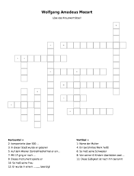 Als vierjähriger begann er klavier zu spielen. Kreuzwortratsel Wolfgang Amadeus Mozart Als Pdf Arbeitsblatt Schulraetsel De