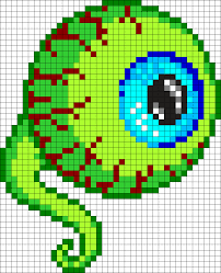 Tentacle Eye Kandi Pattern Pixel Art Grid Pixel Art Pixel Art Pattern