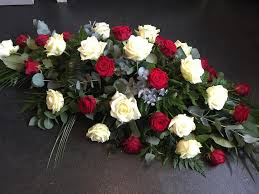 Check spelling or type a new query. Red White Roses Coffin Top Scentiments Flowers