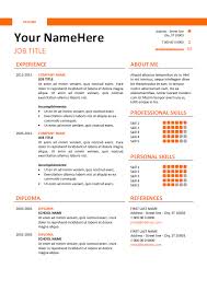 Free Clean And Simple Resume Template For Word Docx Orange Simple Resume Template Critical Care Nursing Resume Template Free