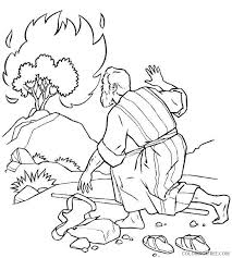 Construction paper and contact paper burning bush from growing kids ministry. Moses Coloring Pages Burning Bush Coloring4free Coloring4free Com
