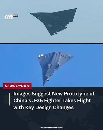 Chinas newly unveiled J-36 was observed at close range during its landing  following a test flight at an undisclosed location in China.