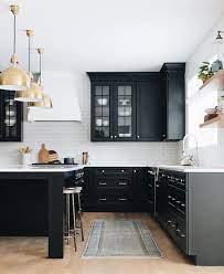 Polished concrete floor, matt white handleless cabinets, black island, tinted mirror splashback, white stone benchtop, wooden. Pinterest Leftyscript Kitchen Cabinet Styles Shaker Style Kitchen Cabinets Kitchen Design