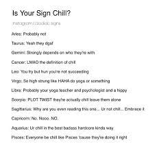 Your astrology moon sign indicates the inner you. if you have a cancer moon sign in your natal chart, it means that when you were born, the moon was traveling through the cancer zodiac sign. Is Your Sign Chill I M The Definition Of Chill D Lh Zodiac Signs Pisces Zodiac Signs Aquarius Zodiac Signs Cancer