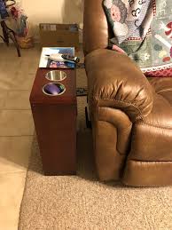 Modify sofas with drink tables if required, such time you think that they are already comforting to the eye so that they are just appropriate as you would expect, as shown by their. Slim End Table With Drink Holders And Built In Shelving Walmart Com Walmart Com