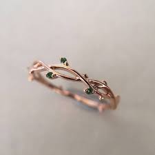 0 03 Carat Emerald Band Emerald Ring Rose Gold Band Rose Gold Ring Tree Branch R Band Branch Carat Emera In 2020 Rose Gold Emerald Ring Jewelry Beautiful Jewelry