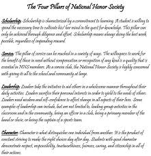 National Honor Society Qualities Of Leadership And Character National Junior Honor Society Honor Society National Honor Society
