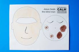 Jesus heals a man born blind. Jesus Heals A Blind Man Craft Crafty Catholic Moms