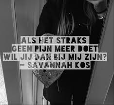 Straks doet het geen pijn meer. ik vind het een goede titel omdat dit weer geeft hoe je denkt vlak na dat je iets dergelijk mee hebt gemaakt. Als Het Straks Geen Pijn Meer Doet Wil Jij Dan Bij Mij Zijn Wa Dist