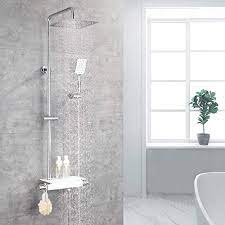 Die kopfbrause erfrischt mit der strahlart rain. Https Www Xn Duschkpfe24 Wfb De De De Ubeegol Duschsystem Regendusche Mit Thermostat Duschset Duscharmatur Mit Ablage Dusch Set Inkl Ueberkopfbrause 25 X 25 Cm Handbrause Duschstange Edelstahl