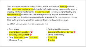 The process of being hired at mcdonald's is a simple one. Mcdonald S Fast Food Resume Job Description For Shift Managers Resume Examples Shift Manager Resume