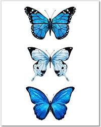 Butterfly Wall Decor 3 Blue Butterflies Watercolor Art P Https Www Amazon Com Dp B07rpn49y Butterfly Watercolor Butterfly Art Painting Butterfly Painting
