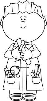 Black And White Children Clipart Kid Scientist With Test Tube And Dropper Mad Science Science Clipart Coloring Pages