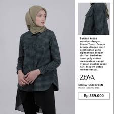 Dimana desain pada baju muslimah ini sangat modis dan fashionable. Noona Tunik Zoya Shopee Indonesia