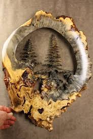 Deep Forest A Buckeye Burl Wood Carving Carved By Gary Burns The Treewiz Handmade Woodworking By Wiz Lumberjocks Com Buckeye Burl Carving Burled Wood
