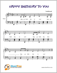 Happy Birthday Sheet Music For Piano Download Sheetfree Com