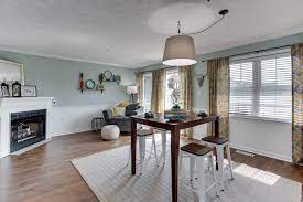 We tried to consider all the trends and styles. Palladian Blue Dining Room Wall Color With Yellow Accents Blue Dining Room Walls Room Wall Colors Dining Room Blue