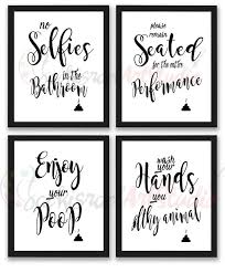 Bathroom Print Set Of 4 Bathroom Wall Prints Bathroom Art Etsy In 2020 Bathroom Quotes Bathroom Prints Bathroom Wall Art