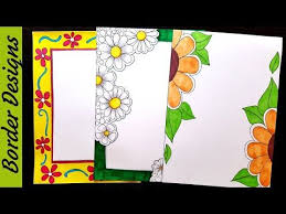 Flowers Border Designs On Paper Border Designs Project Work Designs Borders For Projects Colorful Borders Design Page Borders Design Borders For Paper