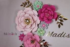 The possibilities are endless when creating flowers. My Current Processing Time Is 3 Weeks Nursery Wall Decal Set Of 13 Paper Flowers 1 Extra Large 16 Flower Paper Flowers Nursery Wall Art Girl Paper Flower Wall