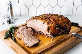 Pork roast, bbq seasoning, pepper, salt. Roast Pork Shoulder With Garlic And Herb Crust