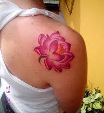 Beautiful Pink Lotus Flower Inked On The Shoulder The Pink Lotus Flower Has A Strong Meaning On I Lotus Tattoo Design Lotus Tattoo Lotus Flower Tattoo Meaning