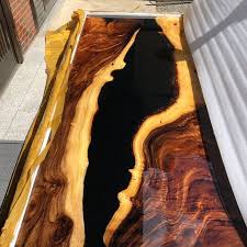 Black Epoxy Table Top With Senna Siamea Wood Epoxy Table Etsy Epoxy Wood Table Resin Table Wood Resin Table
