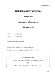 Sujet bac es histoire 2013. Bac Es L Histoire Geographie Nouvelle Caledonie 2013 Session De Remplacement Sujet Alloschool