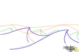 The image drawn in this video has water waves clashing into some rocks on shore. How To Draw Ocean Waves Drawingnow