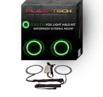Green External LED Fog Light Halo Ring Kit for Jeep Compass 07-10