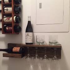 A wine rack is a great addition to any kitchen or dining room. Space Saving Wall Mounted Wine Rack Shelf And Glass Holder Etsy Wall Mounted Wine Rack Wine Rack Wine Rack Shelf